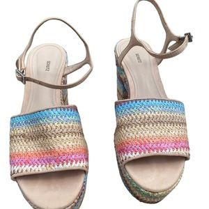 Schutz Ziquiele Pastel Platform Woven Heeled Sandals
